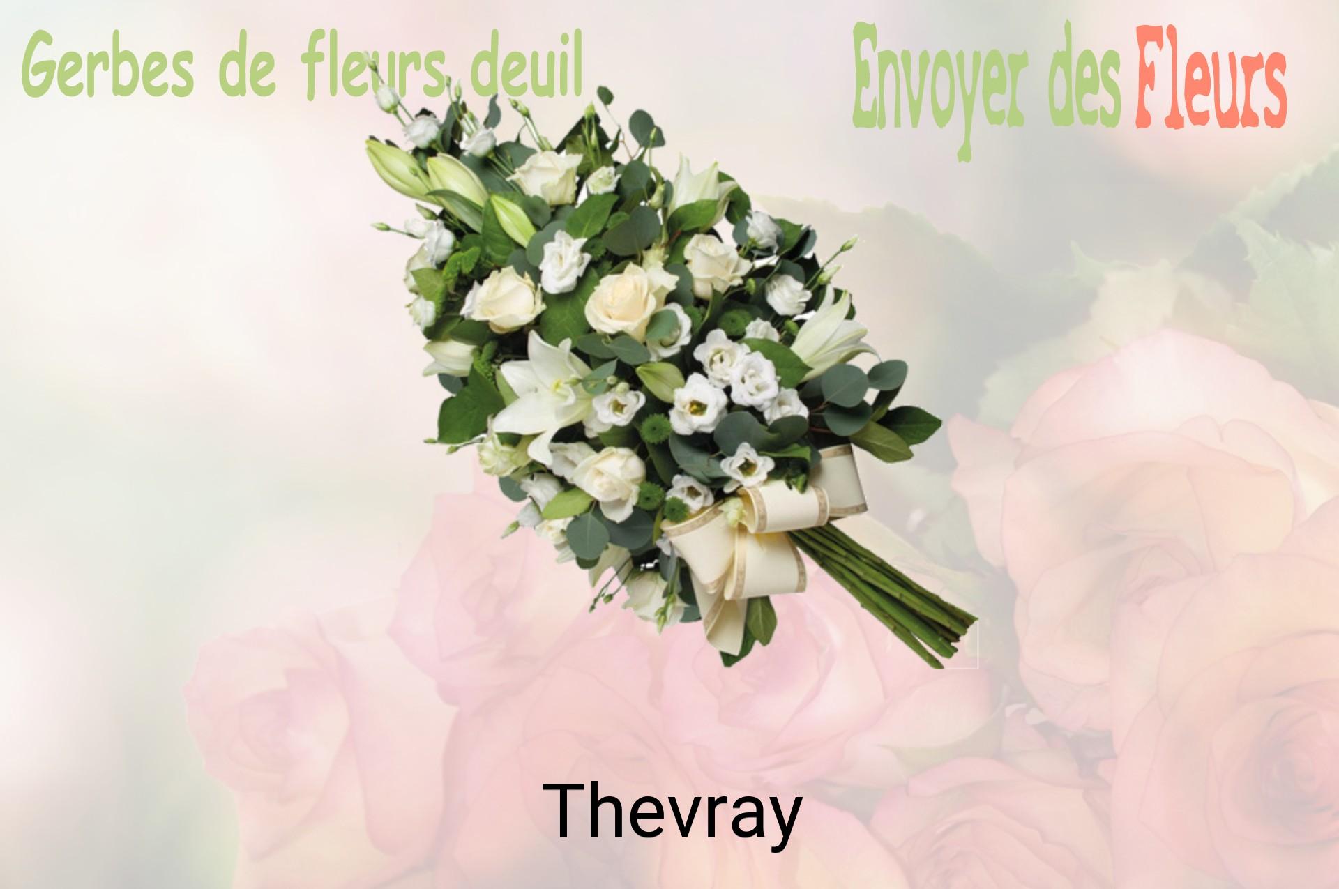 Gerbe de fleurs de deuil livrée à Thevray